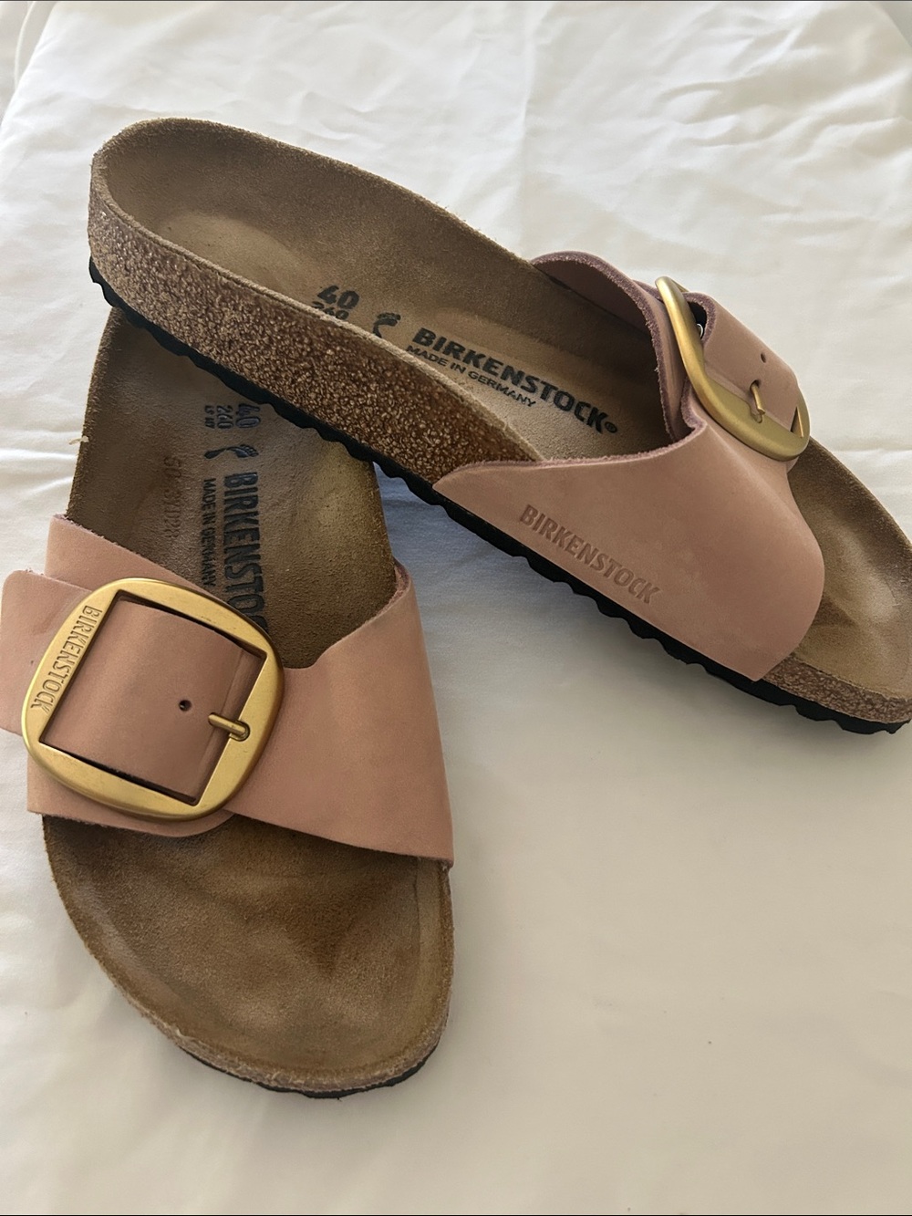 Birkenstock Madrid Big Buckle Slide in Blush